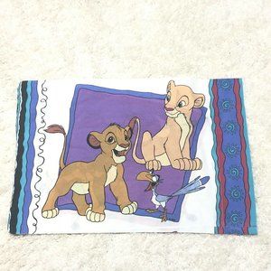 Vintage Disney The Lion King Simba & Nala Timone & Pumbaa Pillowcase Standard